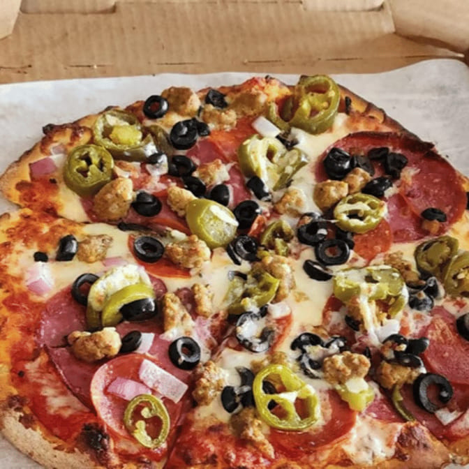 O Large Crazy Mountain Pizza.