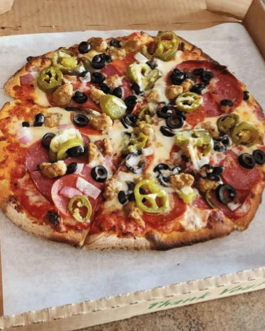 O Medium Crazy Mountain Pizza.