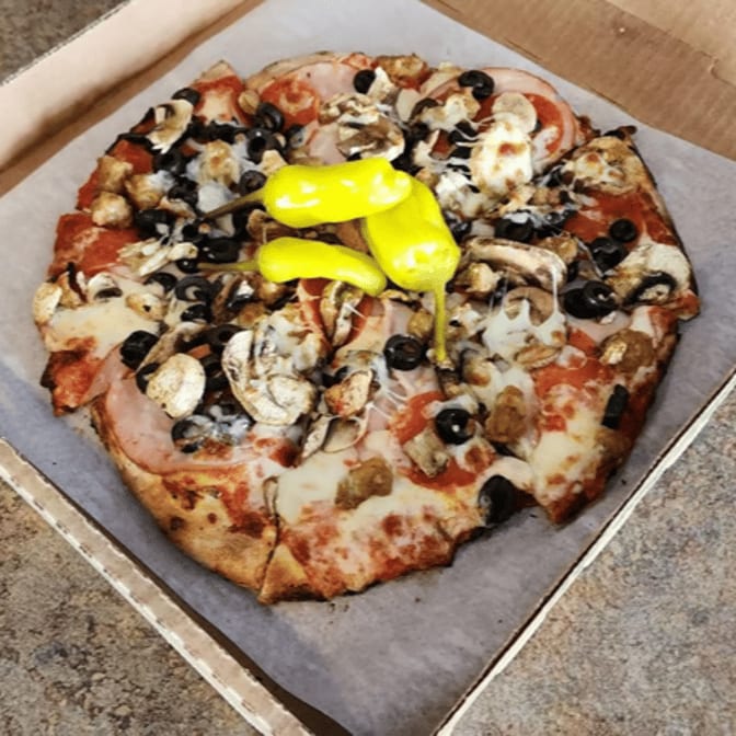 O Large Flat Head Pizza.