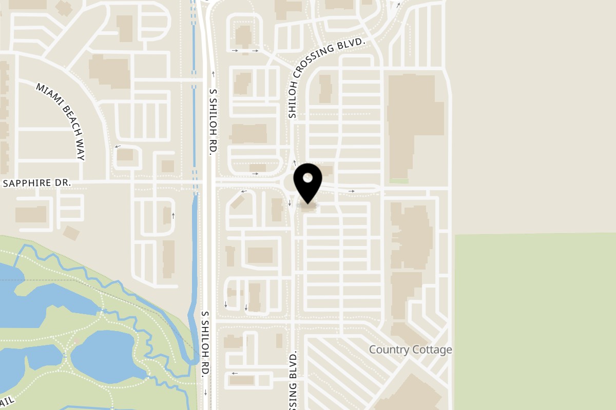 Map showing the location of Bullman's Wood Fired Pizza on 1005 Shiloh Crossing Blvd in Billings